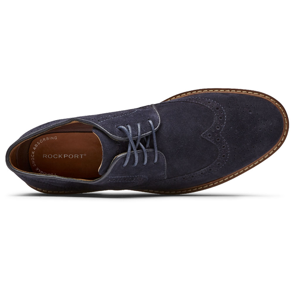 Rockport Singapore Mens Lace Up - Kenton Wingtip Navy - QG4158790